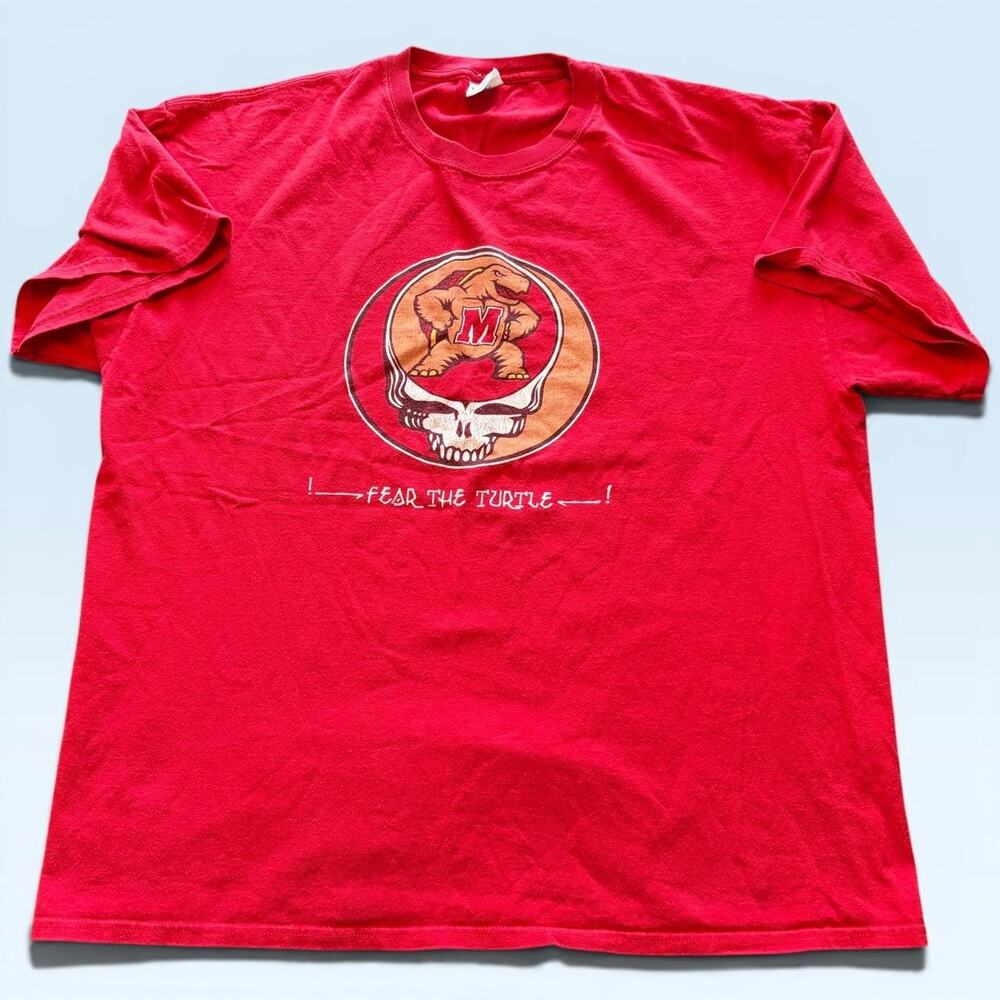 Maryland Terrapins Shirt Mens XL Red NCAA College Fear The Turtle Graphic Tee